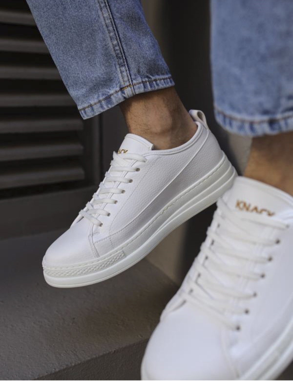 Ανδρικά λευκά Sneakers δερματίνη 0102020W φωτογραφία